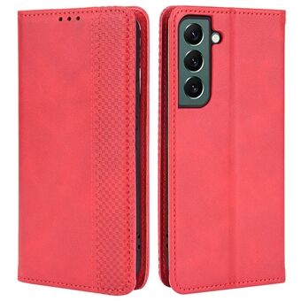 Voor Samsung Galaxy S22 5G Vintage PU lederen flip case magnetische automatisch sluitende Stand portemonnee bedrukt mozaïek stijlvolle cover