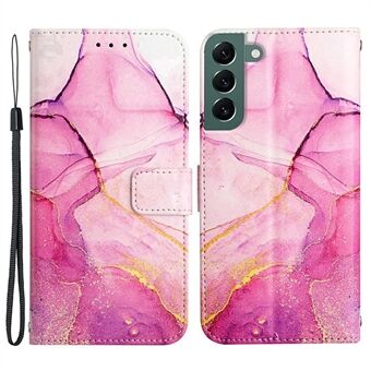 Voor Samsung Galaxy S22 5G YB Patroon Afdrukken Leer Serie-5 PU Leer Goed beschermd Marmeren Patroon Hoesje Portemonnee Stand Mobiele telefoon Shell