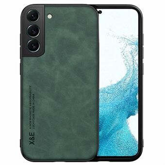 X&E voor Samsung Galaxy S22 5G Skin-touch gevoel leer gecoate TPU telefoonhoes met ingebouwde magnetische houder metalen plaat