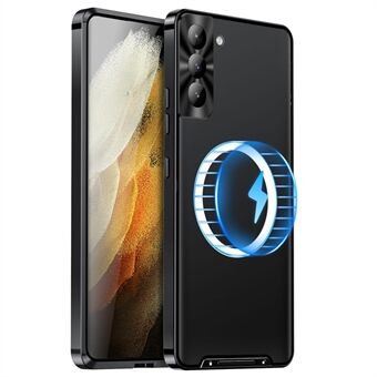 Voor Samsung Galaxy S22 5G Ultradunne telefoonhoes met metalen cameralensbescherming Magnetische matte TPU-achterkant Ondersteuning voor draadloos opladen