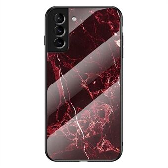 Marmerpatroon Ontwerp Zachte TPU Bumper Frame Huid Hard gehard glas Achterkant voor Samsung Galaxy S22 5G