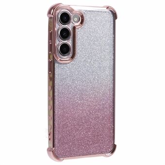 Voor Samsung Galaxy S22 5G hoesje met liefdes hart patroon, TPU glitter verloop telefoonhoesje