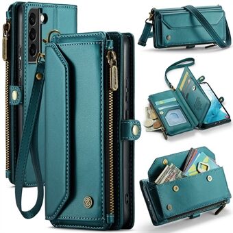 CASEME C36-serie voor Samsung Galaxy S22 5G hoesje Crossbody lederen telefoontas met 7 kaartsleuven