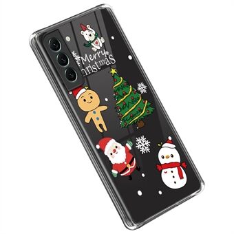 Voor Samsung Galaxy S22 5G Kerstpatroon Afdrukken TPU Case Anti-drop Beschermende Kerst Telefoonhoes