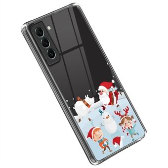 Voor Samsung Galaxy S22 5G Kerstpatroon Afdrukken TPU Case Anti-drop Beschermende Kerst Telefoonhoes