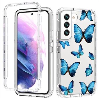 Transparant telefoonhoesje voor Samsung Galaxy S22 5G, Scratch dubbellaags hard PC-frame Zacht TPU-patroon bedrukt telefoonhoesje