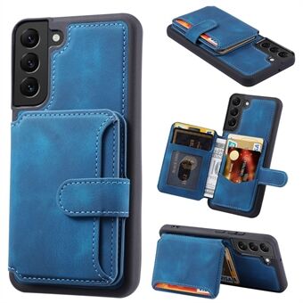 Voor Samsung Galaxy S22 5G RFID-blokkerende telefoonhoes Leer gecoate TPU standaard portemonnee telefoonhoes