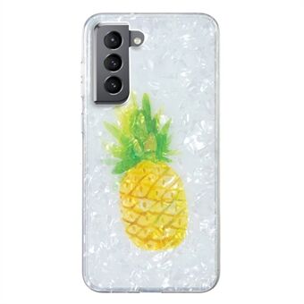 Voor Samsung Galaxy S22 5G TPU Shell Patroon Telefoonhoes Marmeren Bloem IMD Beschermhoes