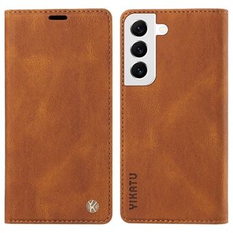 YIKATU YK-004 Skin-touch lederen tas voor Samsung Galaxy S22 5G, magnetische telefoon shell portemonnee Stand cover