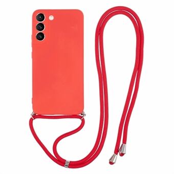 Voor Samsung Galaxy S22 5G Hoesje met vezelvoering TPU telefoonhoesje met lange lanyard.