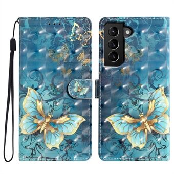 Voor Samsung Galaxy S22 5G hoesje PU leder 3D patroon print telefoonstandaard cover.