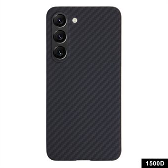 Voor Samsung Galaxy S22 5G-hoesje Aramidevezel slanke 1500D grove textuur telefoonhoesje (groot lensgat) - Zwart