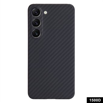 Voor Samsung Galaxy S22 5G hoesje Precieze uitsparing voor de achterste lens Aramid Fiber 1500D grove textuur cover - Zwart