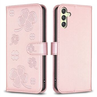 Voor Samsung Galaxy S22 5G Wallet Case PU lederen klavertje geïmpregneerde flip telefoonhoes