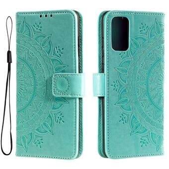 Voor Samsung Galaxy A33 5G bedrukt Mandala bloem PU lederen telefoonhoes portemonnee Stand ontwerp flip cover met riem