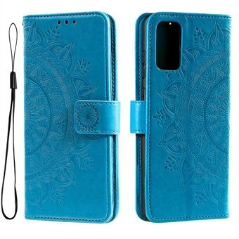 Voor Samsung Galaxy A33 5G bedrukt Mandala bloem PU lederen telefoonhoes portemonnee Stand ontwerp flip cover met riem