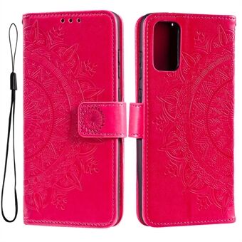 Voor Samsung Galaxy A33 5G bedrukt Mandala bloem PU lederen telefoonhoes portemonnee Stand ontwerp flip cover met riem