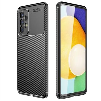 Voor Samsung Galaxy A33 5G Koolstofvezeltextuur Zachte TPU-bumper Schokabsorberende beschermende achterkant van de behuizing