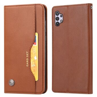 Voor Samsung Galaxy A33 5G Auto-absorbed Shockproof Flip Wallet Stand Design Leather Protective Phone Cover