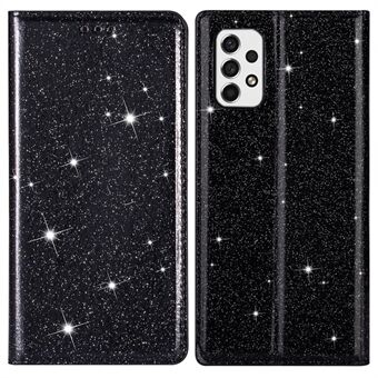 Voor Samsung Galaxy A33 5G glitter pailletten Stand kaarthouder PU lederen schokbestendige beschermende telefoonhoes