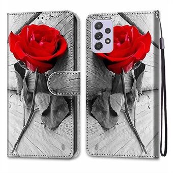 PU-lederen hoes Stand Portemonnee Folio Flip-telefoonhoes met polsband voor Samsung Galaxy A33 5G