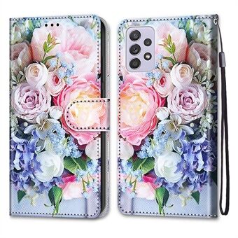 PU-lederen hoes Stand Portemonnee Folio Flip-telefoonhoes met polsband voor Samsung Galaxy A33 5G