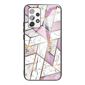 Voor Samsung Galaxy A33 5G patroon afdrukken Zachte TPU bumper frame schokbestendig gehard glas achterkant