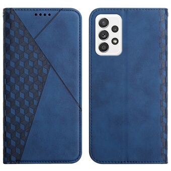 Rhombus Imprinting Sterke Magneet Auto Closing PU Leather Case Wallet Stand Telefoon Cover voor Samsung Galaxy A33 5G