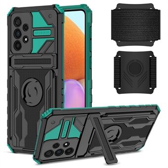 Valbestendige goed beschermde pc + zachte TPU draagbare telefoonhoes met verstelbare armband voor Samsung Galaxy A33 5G