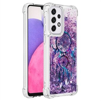LE2-serie Bewegend Shiny drijfzand Glitter Zacht TPU-patroonbedrukking Telefoonhoesje voor Samsung Galaxy A33 5G