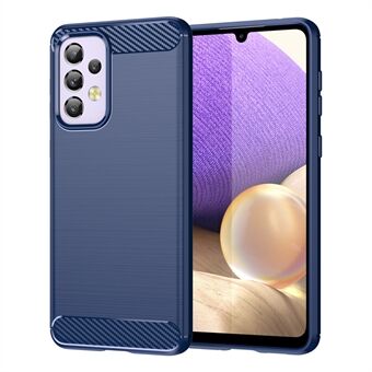 Voor Samsung Galaxy A33 5G Anti- Scratch Schokbestendig 1.8mm TPU Case Geborsteld Oppervlak Koolstofvezel Textuur Telefoon Cover