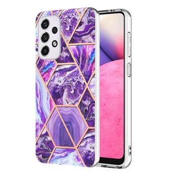 LB4-serie hoesje met marmerpatroon voor Samsung Galaxy A33 5G, IMD galvaniseren beschermende TPU gepersonaliseerde telefoonhoes