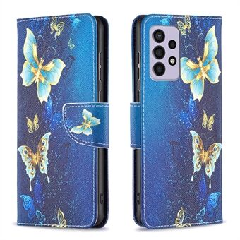 Voor Samsung Galaxy A33 5G Patroonbedrukking PU-leer Magnetische Flip Cover Stand Functie Portemonnee Portemonnee Hoesje