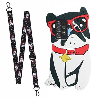 Lang lanyard ontwerp TPU telefoonhoes voor Samsung Galaxy A33 5G, met speciaal gevormde siliconen buitenste patch telefoonaccessoire