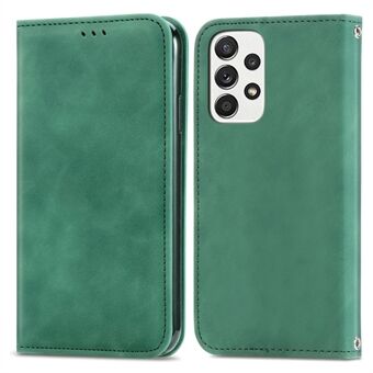 Voor Samsung Galaxy A33 5G Skin-Touch Feeling Vintage leer + TPU Case Kaartsleuven Stand Flip Magnetic Cover