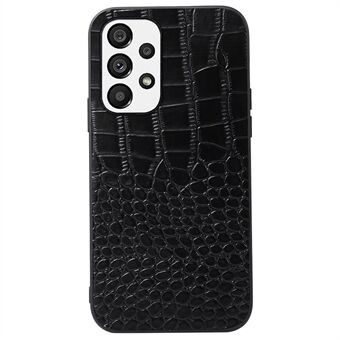 Voor Samsung Galaxy A33 5G Krokodil Textuur Echt Rundleer Coating Drop-proof Hybrid PC + TPU Case