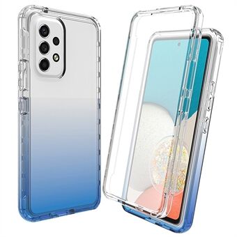 3-in-1 PC+TPU hybride telefoonhoes voor Samsung Galaxy A33 5G, gradiënt volledige bescherming anti-val telefoonhoes met PET-schermbeschermer