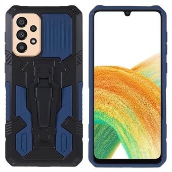 MechWarrior Project voor Samsung Galaxy A33 5G Goed beschermd Anti-val Ingebouwde metalen plaat Hybride harde pc Zachte TPU-hoes met achterclip Kickstand