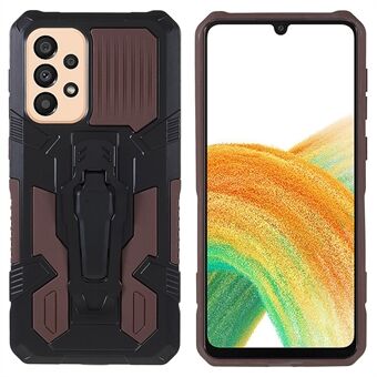 MechWarrior Project voor Samsung Galaxy A33 5G Goed beschermd Anti-val Ingebouwde metalen plaat Hybride harde pc Zachte TPU-hoes met achterclip Kickstand