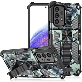 Telefoonbeschermhoes met camouflagepatroon voor Samsung Galaxy A33 5G, telefoonhoes met magneetbladontwerp en standaard