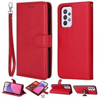 Voor Samsung Galaxy A33 5G KT Leather Series-3 Afneembare lederen gecoate TPU Case Stand Wallet PU lederen telefoonhoes met riem