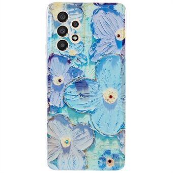 IMD bloemenpatroon telefoonhoes voor Samsung Galaxy A33 5G, strass decor Epoxy TPU anti-drop cover