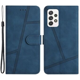 Voor Samsung Galaxy A33 5G Retro Skin-touch Feeling PU Leather Cover Shockproof Phone Wallet Stand Case