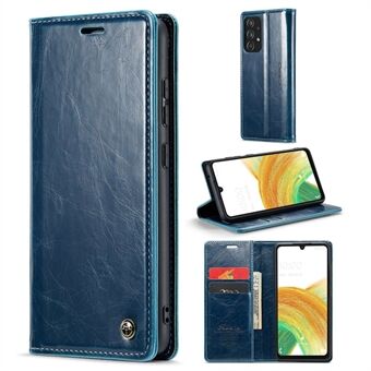 CASEME 003 Serie Voor Samsung Galaxy A33 5G Magnetische Adsorptie PU Lederen Telefoon Shockproof Case Wasachtige Textuur Wallet Stand Cover