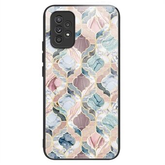 Voor Samsung Galaxy A33 5G patroon afdrukken anti- Scratch gehard glas + TPU achterkant van de behuizing telefoonhoes