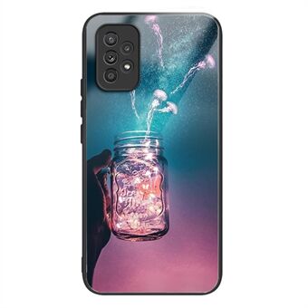 Voor Samsung Galaxy A33 5G Schokbestendig Telefoonhoesje Patroondruk Gehard Glas TPU Cover