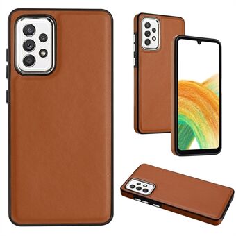 YB Leather Coating Series-6 Voor Samsung Galaxy A33 5G PU Leather Coated TPU Anti-val Case Phone Cover