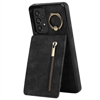 Voor Samsung Galaxy A33 5G RFID Blocking Kickstand Case Retro PU + TPU schokbestendige portemonnee telefoonhoes