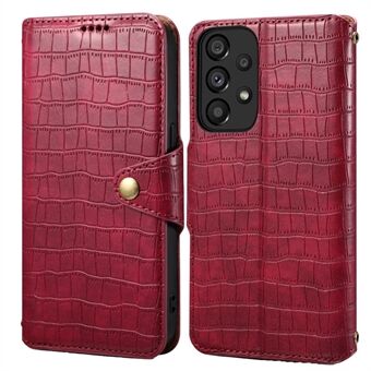 Voor de Samsung Galaxy A33 5G hoesje met krokodillentextuur en portemonnee telefoonhoesje.