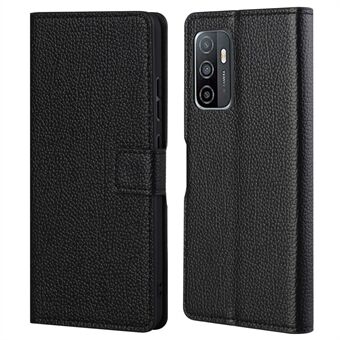 Litchi Texture Leather Wallet Stand Case Magnetische Sluiting Mobiele Telefoon Beschermhoes voor Samsung Galaxy A53 5G - Zwart